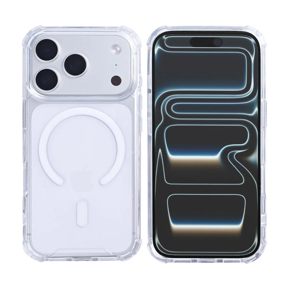 Rixus Anti-Burst Case with MagSafe Compatibility – Transparent for iPhone 17 Pro / 18 Pro